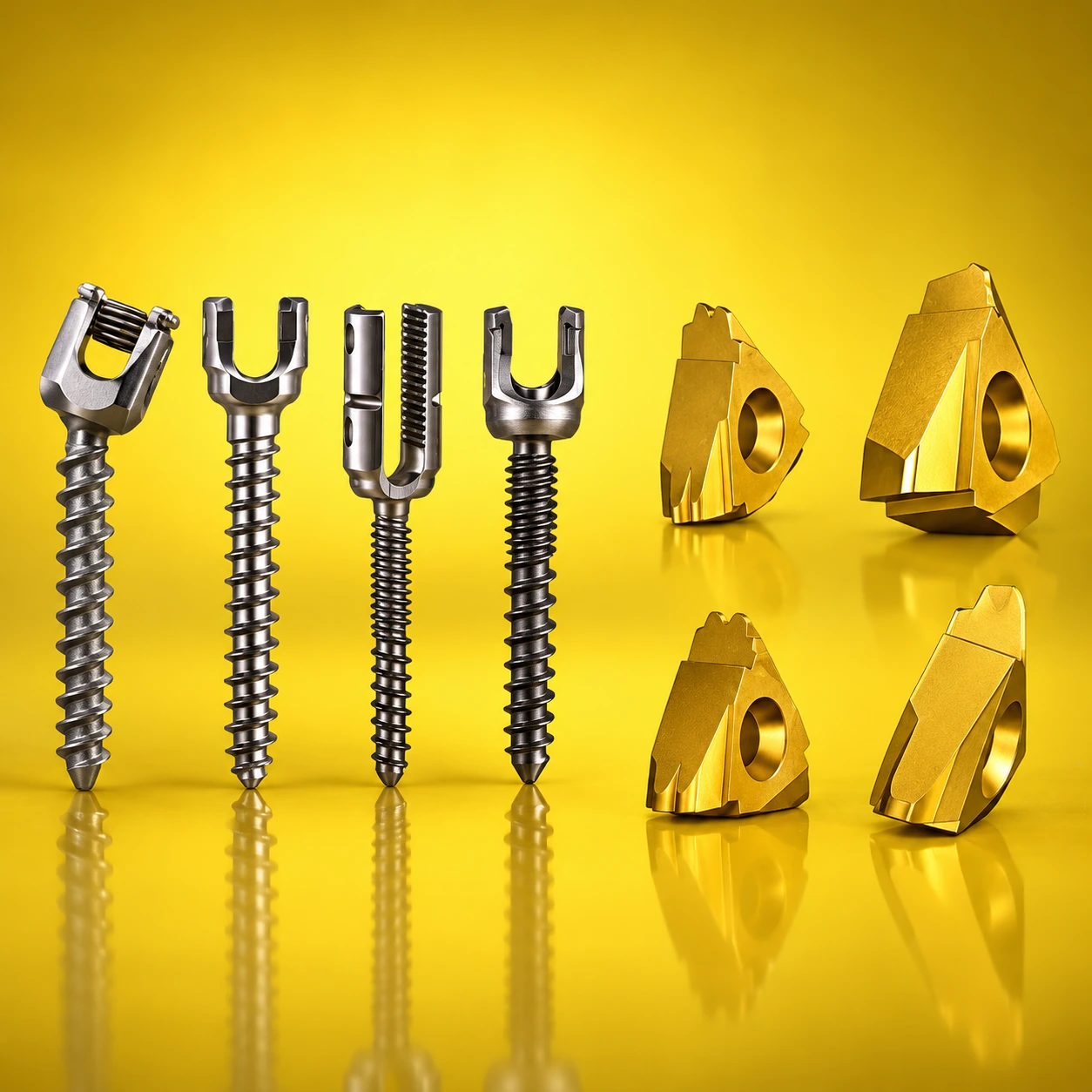 Spinal screws and thread-whirling inserts